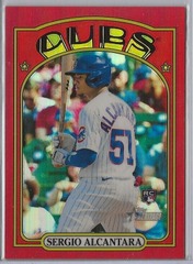 2021 Topps Heritage #721 Sergio Alcantara RC 006/372 Red